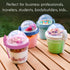 4 Pack 17 oz Crystalia On The Go Yogurt Parfait Cups with Lids, Topping Compartment & Spoons, Cereal Oatmeal Salad