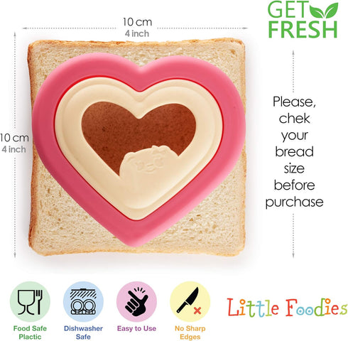 GET FRESH Sandwich Cutters and Sealers for Kids – 20-pcs Set with 2 Bread Cutters, 5 Vegetable Shapes, 12 Unicorn Picks
