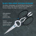 Messermeister 8-Inch Take-Apart Kitchen Scissors, Black, Includes Screwdriver, Nut Cracker, Jar Lid Opener
