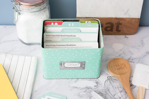 Sweet Sugarbelle Recipe Card Tin by American Crafts in Light Green