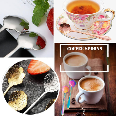 16 Pieces PBIEHSR Stainless Steel Tea Spoon Set | Coffee Teaspoons for Stirring Drinks, Mixing Milkshake