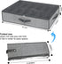 Under Bed Shoe Storage Organizer for Closet - Fits 24 Pairs, Set of 2 with Clear Cover (Herringbone Grey)