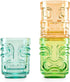 True Zoo Tiki Shot Glasses Set of 3 - Stackable Tropical Glassware, Holds 2 Ounces, Multicolor