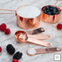 Copper Measuring Cups and Spoons Set – 8-Piece Stackable Stainless Steel Utensils, Stylish Rose Gold Kitchen