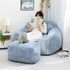 15"(H) 6.6LB HollyHOME Bean Bag Ottoman Pouf, Memory Foam Filled Footstool for Sofa, Accent Stuffed Footrest Stool