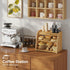 kiplant Countertop, Bread Box for Kitchen Large Bamboo Wood Bread Box, Wooden Corner Bread Storage Capacity