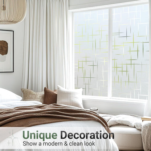 rabbitgoo Window Privacy Film - Frosted Glass Window Film, Decorative Privacy Cling, UV Blocking Static Cling Bathroom