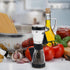 KAMENSTEIN One-Handed 2-in-1 Dual Salt and Pepper Grinder, 8-Inch, Adjustable and Refillable, Black