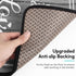 Grey Kitchen Rugs, Non-Skid Washable Microfiber Mats, Kitchen Rules Theme Decor Sets of 2