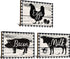 Jetec 3 Pieces Farmhouse Kitchen Decor, Wooden Pig Cow Chicken Signs, Rustic Buffalo Plaid Wall Art for Home Decorations
