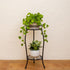2 FaithLand Plant Stand, Metal Planter Holder Indoor Outdoor, Tier Round Potted Supports Rack, Corner Display Shelf