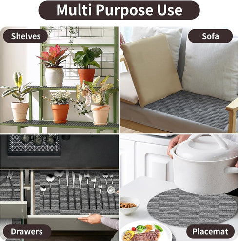 PureFit 3x5 Rug Pad Gripper, Anti Slip Rug Grips for Hardwood Tile Floors, Dual Dense Non Slip Mats