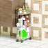 3 Tier Slim Rolling Storage Cart with Wheels for Small Space,Clear Modern Design Slim Utility Cart Suitable as Bathroom