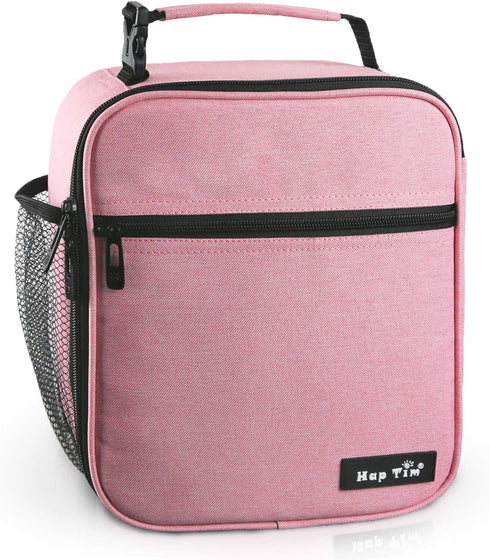 Hap Tim Pink Insulated Lunch Bag for Women, Reusable Spacious Lunchbox for Adults