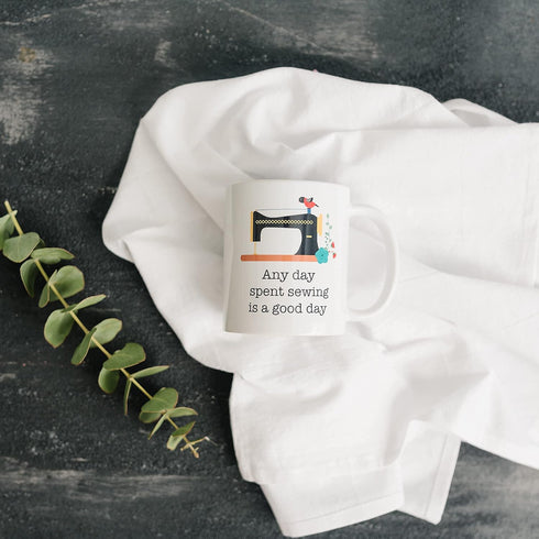 Sewing Quilting Coffee Mug - Ideal Gift for Quilters, 11oz Ceramic, Dishwasher & Microwave Safe