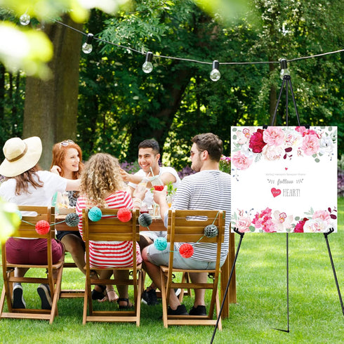 Easel Stand for Display, RRFTOK 63'' Instant Foldable Portable Ground Easel for Wedding Banner, Poster, Tabletop