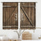 Cinbloo Farmhouse Kitchen Curtains, Rod Pocket 27.5W x 39L Inch Brown Barn Door Vintage Country Design, 2 Panels Set