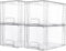 Vtopmart 4 Pack Large Stackable Storage Drawers, Acrylic Bathroom Closet Organizers for Kitchen Cabinets and Makeup