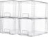 Vtopmart 4 Pack Large Stackable Storage Drawers, Acrylic Bathroom Closet Organizers for Kitchen Cabinets and Makeup
