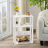 3-Tier YUFAM Small Narrow Wood Side Table with Charging Station, Skinny Nightstand for Small Space, Slim Bedside Table