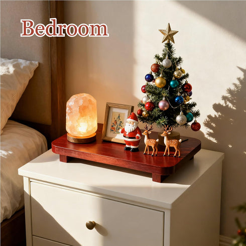 ECOECO 11" 7"- Wood Riser for Decor, Widen Size Pedestal Stand for Bathroom,Farmhouse Decorative Tray Soap Holder