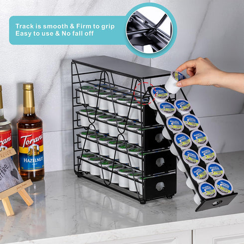 FlagShip K Cup Organizer for Keurig Pod Drawer, Large Multi Tier Coffee Pod Holder