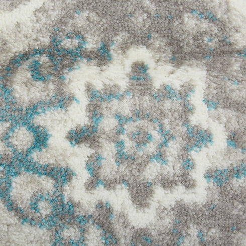 Home Dynamix Boho Andorra Transitional Damask Area Rug, Grey/Blue, 2'7"x4'7"