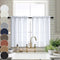 White Kitchen Curtains 36 Inch Length - Sets of 2 Panels Rod Pocket Cafe Curtains for Bathroom, Semi Sheer Short