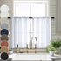 White Kitchen Curtains 36 Inch Length - Sets of 2 Panels Rod Pocket Cafe Curtains for Bathroom, Semi Sheer Short