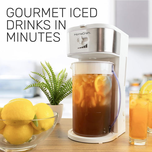 HomeCraft 3-Quart White Stainless Steel Café' Iced Tea and Coffee Brewing System, 12 Cups