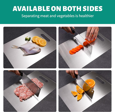 Generic 3 316 (15.3 11, 13.4 9, 11.8 7.9 Stainless Steel Cutting Board, PCS Cutting Boards for Kitchen, Food-Grade