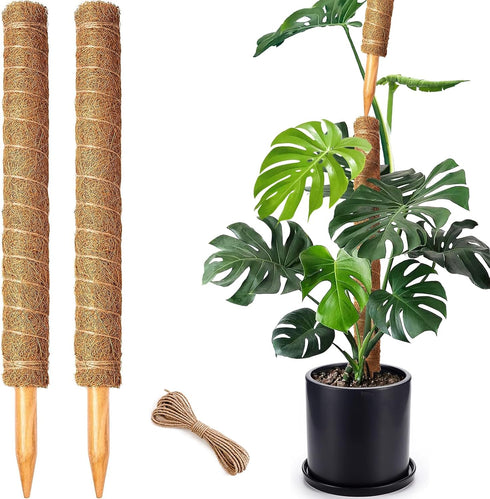 CHIAFFI 2 Pack 21 Inch Moss Poles, Stackable Moss Pole for Plants Monstera,