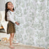 jinchan 90 inch Country Set 2 Linen Nursery Curtains Long Woodland Wildlife Sage Green Print Drapes for Kid's Room
