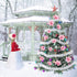 WILLBOND 36 Pcs Christmas Poinsettia Flowers - 3 Size Glitter Faux Ornaments for Christmas and New Year Decoration