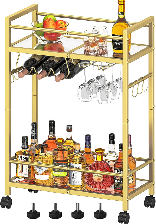 Bar Cart, Serving Cart for Home, Microwave Cart, Drink Cart, Wine Cart