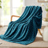 Whale Flotilla Flannel Fleece Throw Blanket, Lightweight Soft Plush Chevron Design, 50x60 Inch, Teal for Couch Sofa Bed