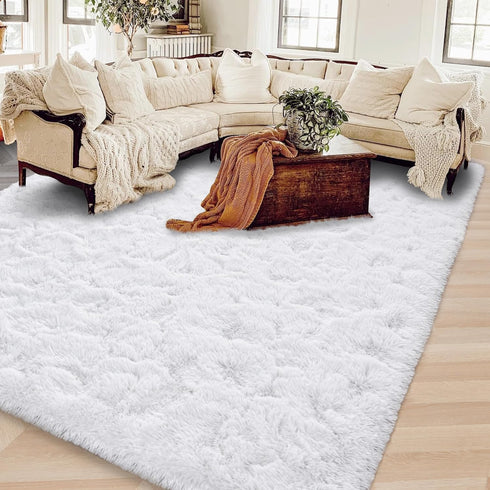 ISEAU Super Soft Fluffy Rugs Shag Area Rug for Bedroom Living Room Fuzzy Mat Plush Anti-Slip Carpets (3ft x 5ft, White)