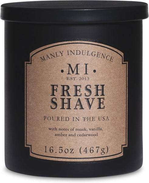 Manly Indulgence Fresh Shave Jar Candle 16.5 oz - Musk, Vanilla &