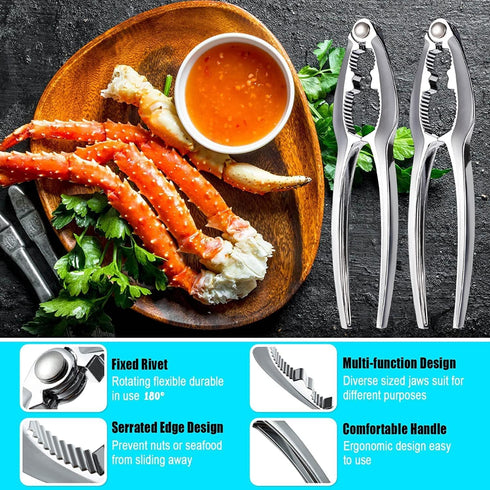 12 Set Set Pcs Crab Crackers and Tools Heavy Duty Seafood Tools Crab Leg Crackers Lobster Nut Crackers Opener Home