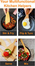 6 Wooden Spoons for Cooking, 100% Natural Nonstick Beechwood Utensils Set
