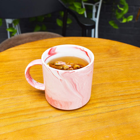 Marbling Ceramic Coffee Mug, 13 Oz Tea Cup for Home and Office, Microwave & Dishwasher Safe (Pink, 1)