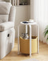 TB01BWN092 TUTOTAK Small Side Table, Round End Table, Night Stand, Bedside Table, Sofa Table with Storage Basket