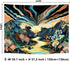 Dermijer Blacklight Forest Mountain Tapestry UV Reactive Retro Landscape Wall Art Tapestry for Home Decor W59.1×H51.2
