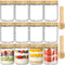 TBWIND 12 Pack 16oz Glass Jars with Bamboo Lids, Spoons, Airtight Overnight