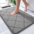OLANLY Ultra Soft Memory Foam Bath Mat 30x20, Absorbent Machine Washable Bathroom Rug, Thick Grey Bath Rugs