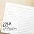 Floral Foil Border Recipe Cards: Set of 50, 4x6 inches (Gold Foil/White)