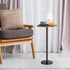 OYEAL Drink Side Table Small Round Cocktail Table for Patio Outdoor Pedestal Side Table Coffee Table with Black Marble