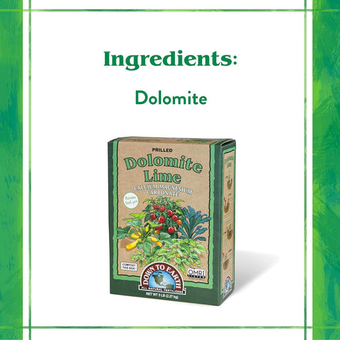 5 lb Down To Earth All Natural Fertilizers Organic Prilled Dolomite Lime - Calcium Magnesium Carbonate Raises Soil pH