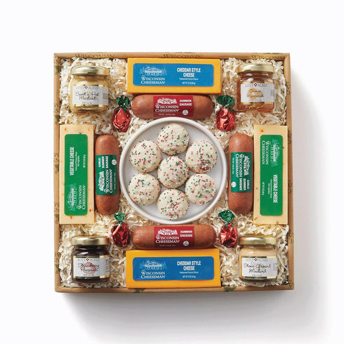 The Wisconsin Cheeseman 13-Piece Sweet & Savory Gift Basket for Adults Summer