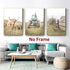 Farmhouse Scenery Pictures, Rustic Cow Wall Art, Vintage Farm Landscape Painting for Living Room